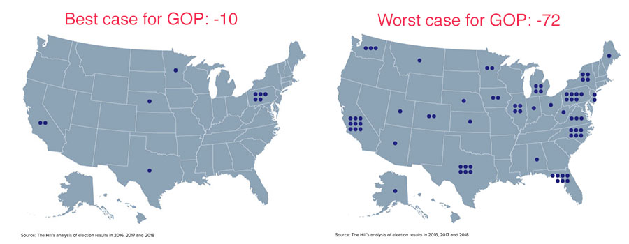 Best and worst cases for GOP