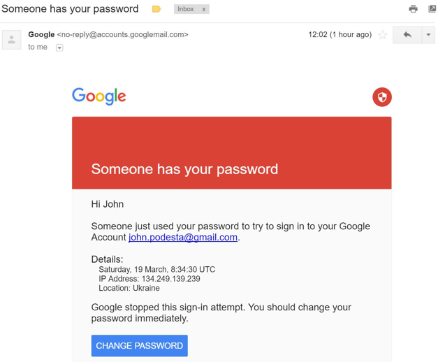 Fake gmail warning