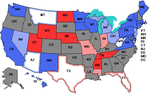 Electoral college map