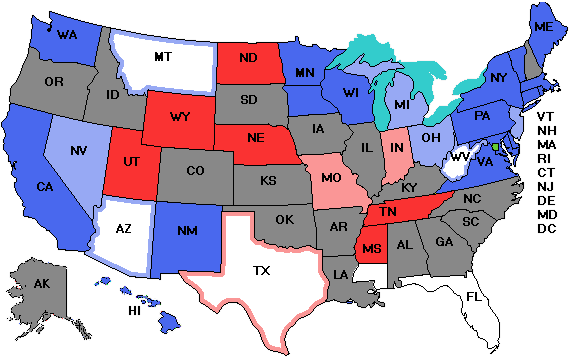 Electoral college map