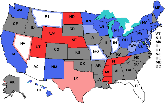 Electoral college map