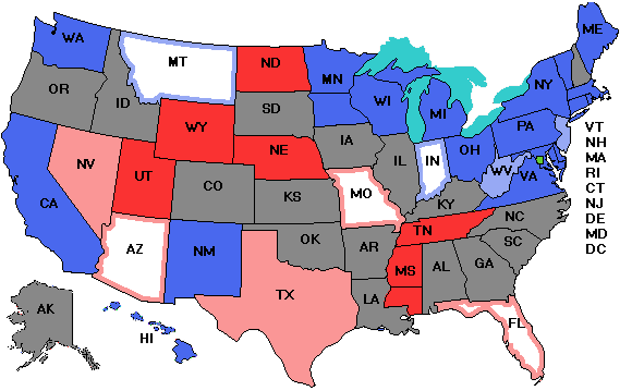 Electoral college map