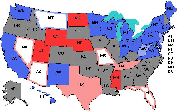 Electoral college map