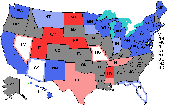 Electoral college map