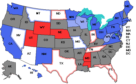 Electoral college map