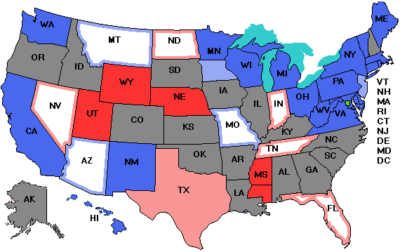 Electoral college map