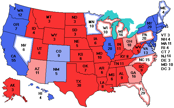 Electoral college map