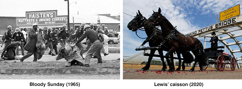 Bloody Sunday in 1965 and John Lewis caisson in 2020