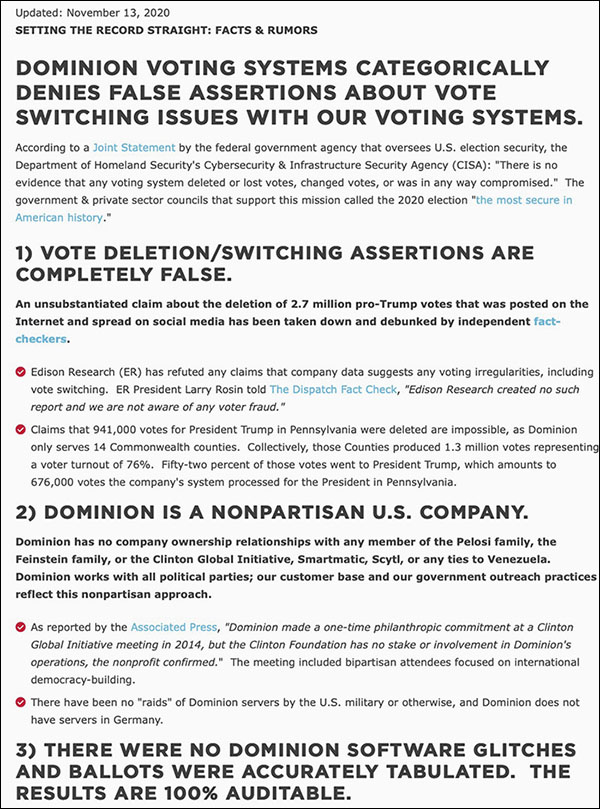 Dominion voting systems home page