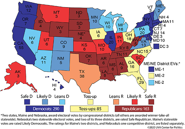 Crystal ball electoral college map