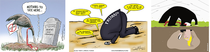 Trump with his head in the sand