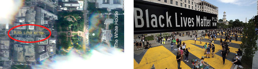 Black lives matter photo from space