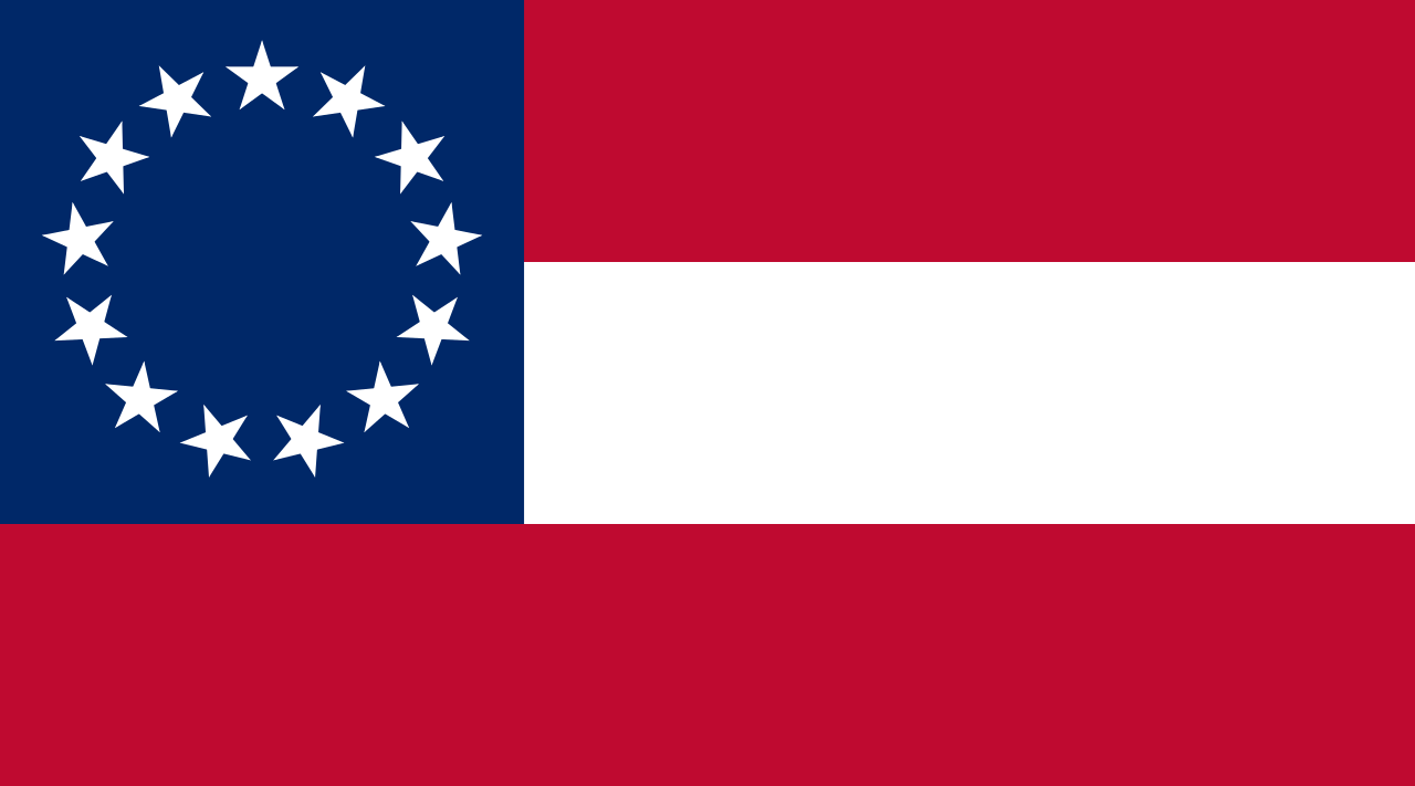 Confederate national flag, which looks
like the U.S. flag, but with wider bars and fewer stars