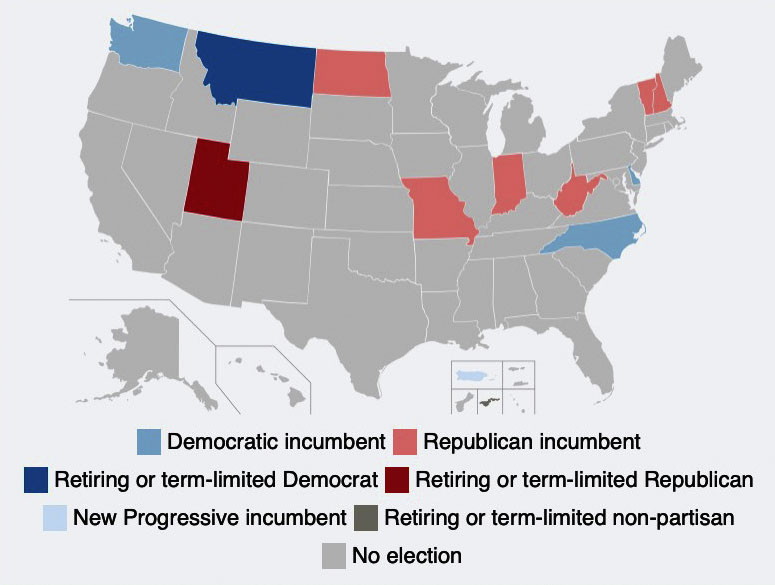 Gubernatorial map 2020