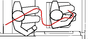 This shows the magic bullet curving around multiple times, an impossible trajectory, as inflicts multiple wounds in both JFK and John Connally