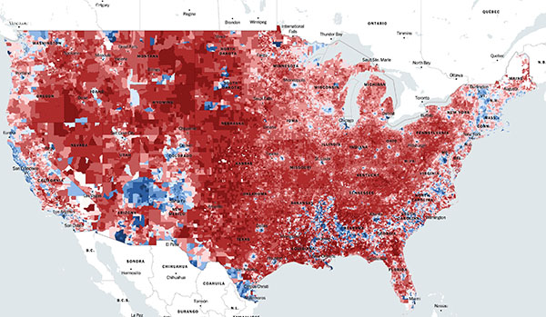 Precinct-level map of the 2016 election