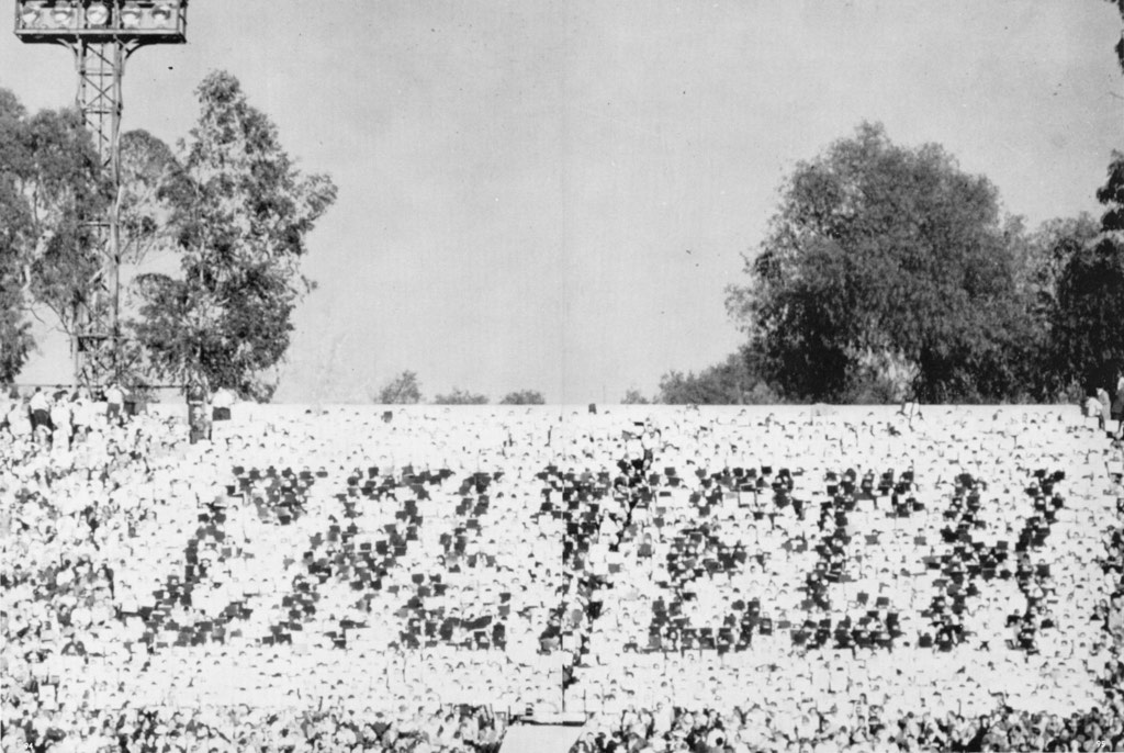 Caltech students managed to 
rig things so that when UCLA students held up cards at the Rose Bowl that were supposed to say 'UCLA' they said 'Caltech'
instead