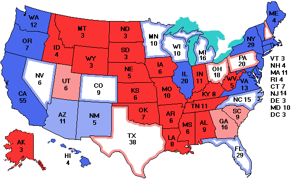 Electoral college map