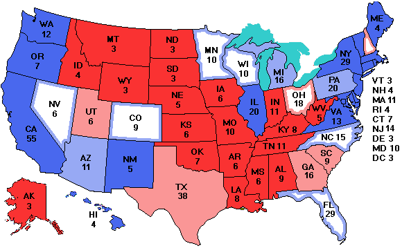 Electoral college map