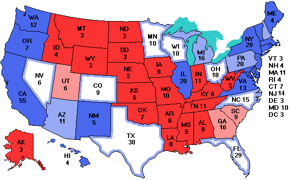 Electoral college map