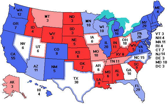 Electoral college map