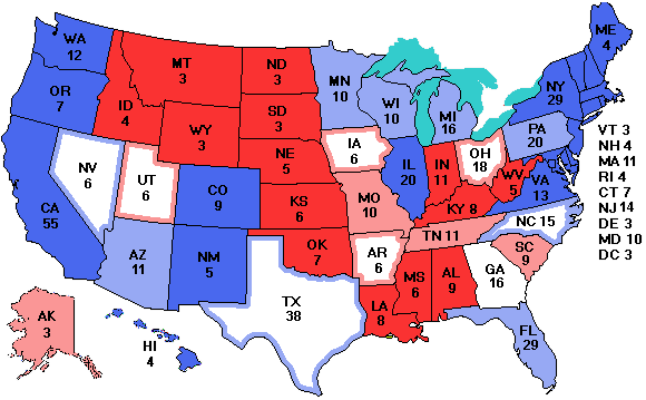 Electoral college map