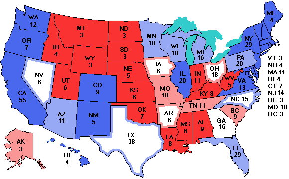 Electoral college map