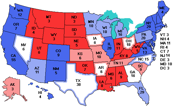 Electoral college map