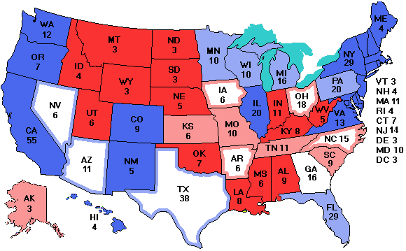 Electoral college map