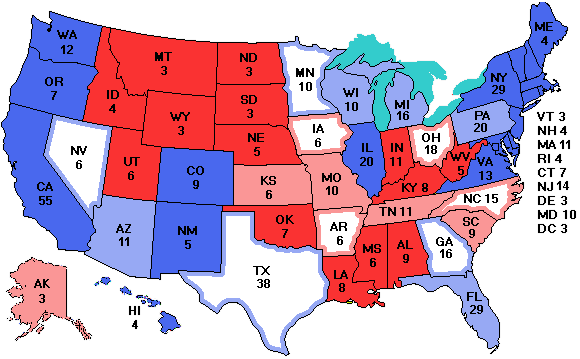 Electoral college map