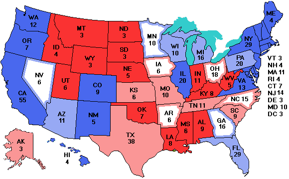 Electoral college map