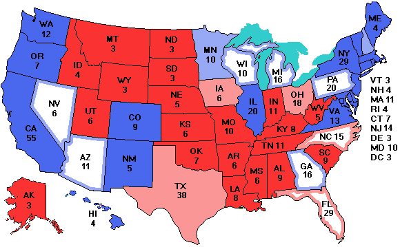 Electoral college map