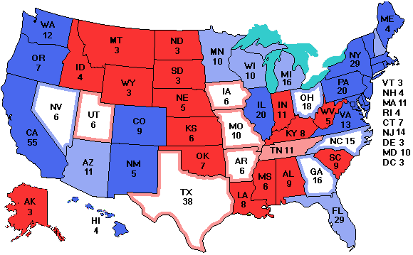 Electoral college map