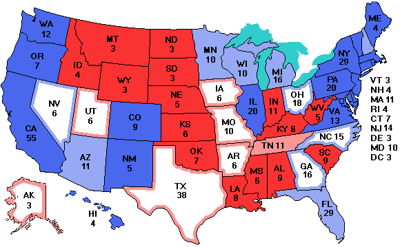 Electoral college map