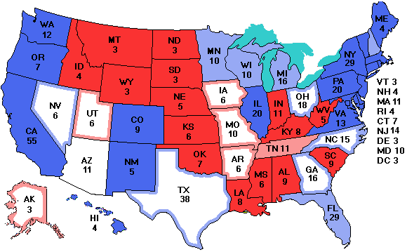 Electoral college map