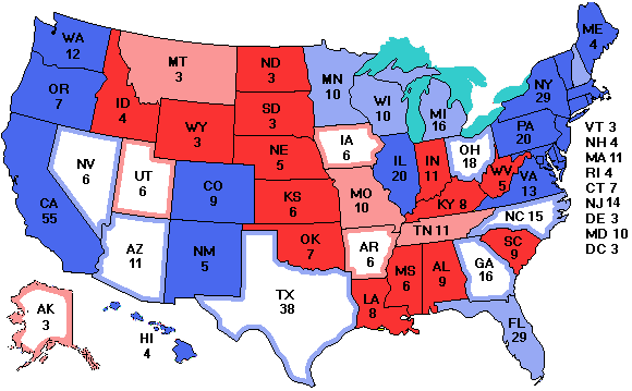 Electoral college map