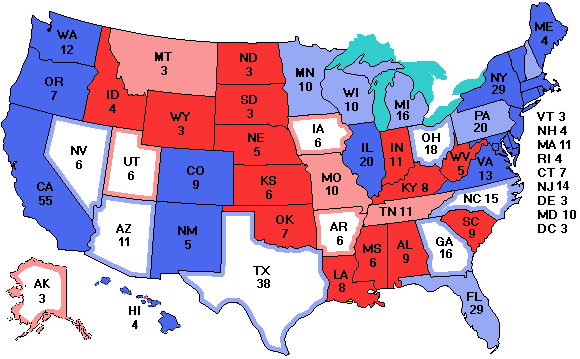 Electoral college map