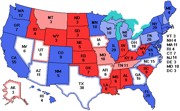 Electoral college map