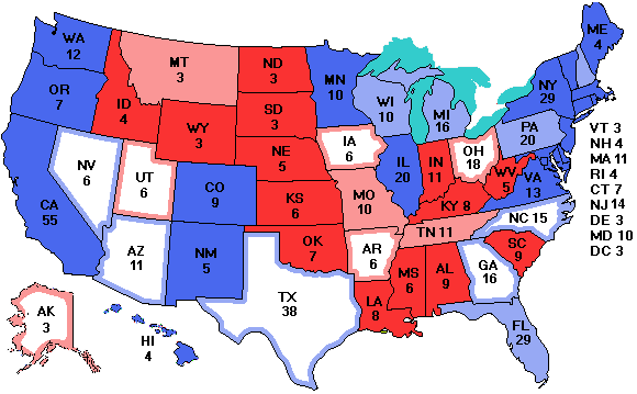 Electoral college map