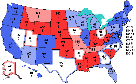 Electoral college map