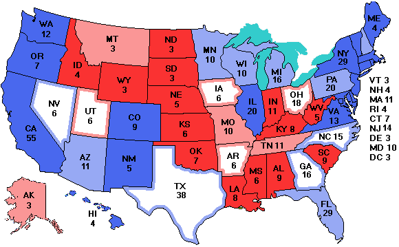 Electoral college map