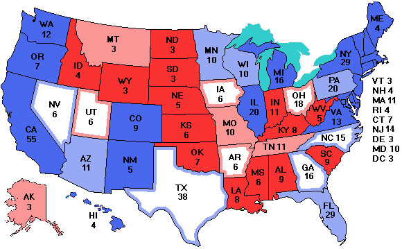 Electoral college map