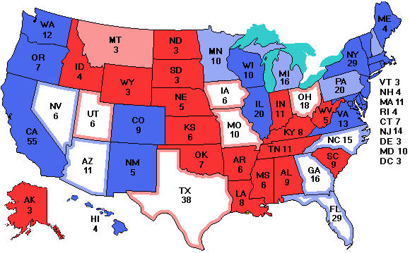 Electoral college map