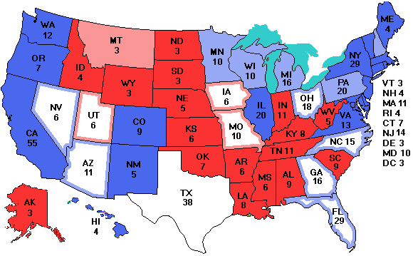 Electoral college map