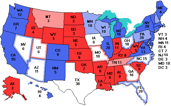 Electoral college map