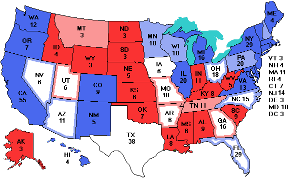 Electoral college map