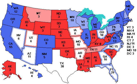 Electoral college map