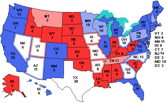 Electoral college map