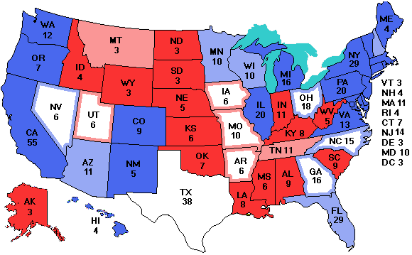 Electoral college map