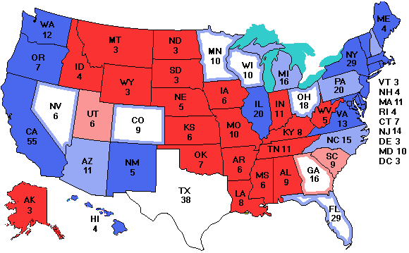 Electoral college map